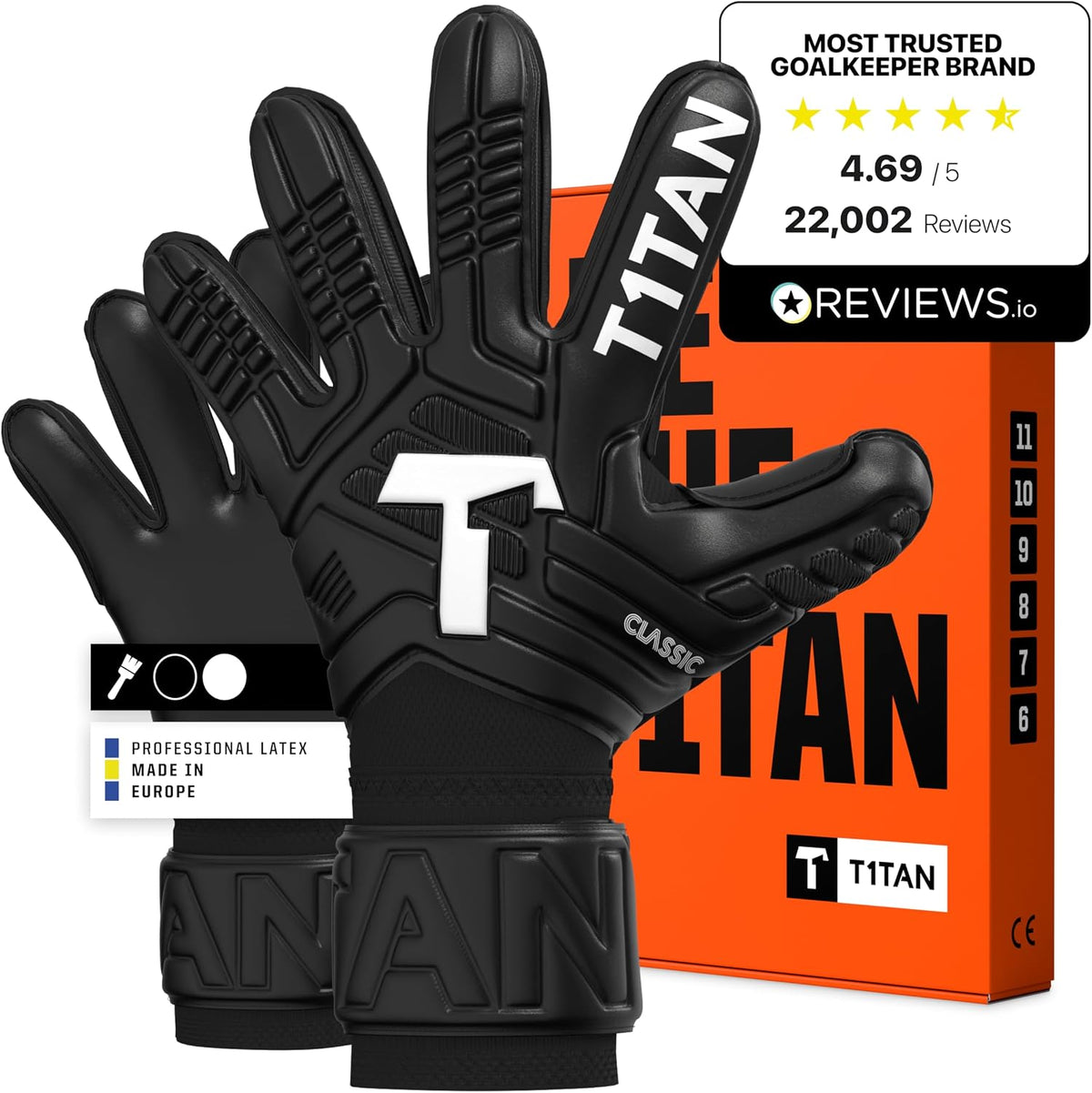 Goalkeeper Training Gloves Adult, Classic White-Out & Black-Out, Size 6-11, Soccer Goalie Gloves, Professional Goal Keeper Gloves for Youth, Men & Women, Breathable & 3Mm Memory Foam