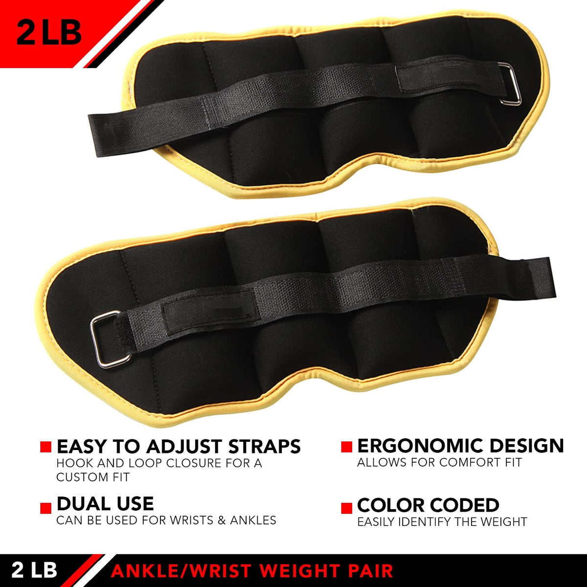 Adjustable Ankle Weights - Ankle Weight Pair 10 Weight and Bundle Options